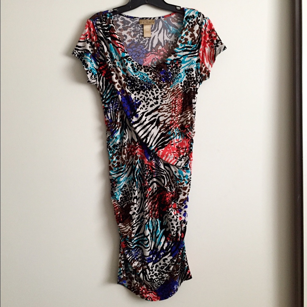 Tina Knowles fitted below knee dress